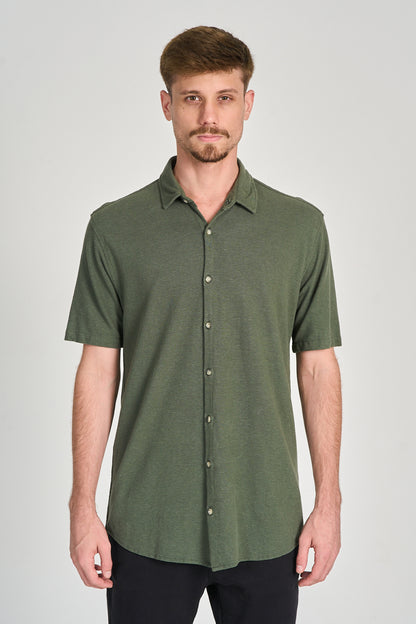 Camisa Cânhamo MC Verde Militar