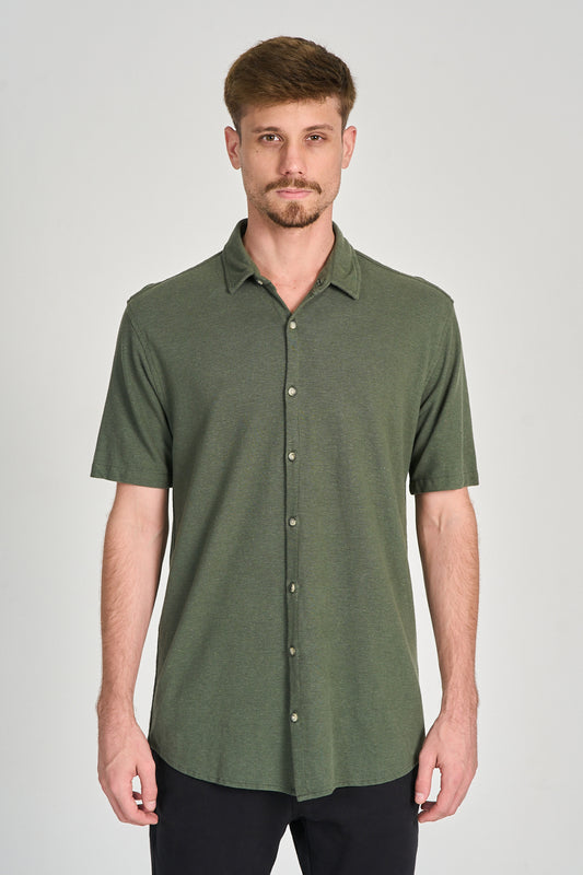 Camisa Cânhamo MC Verde Militar