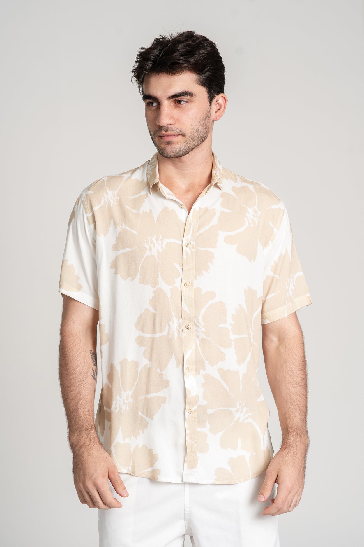 Camisa Hibiscus mc Natural