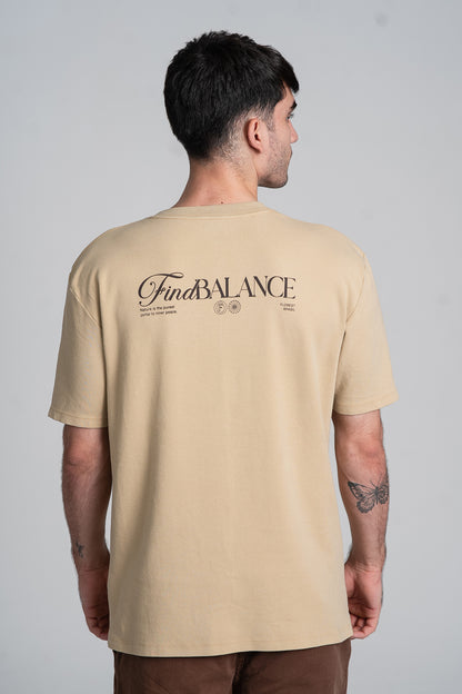 Camiseta Find Balance Oversized Camelo