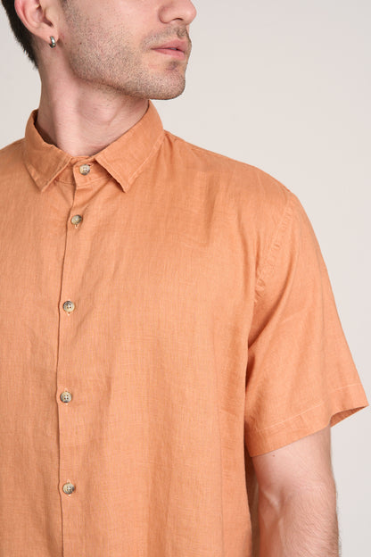 Camisa Puro Linho MC Laranja