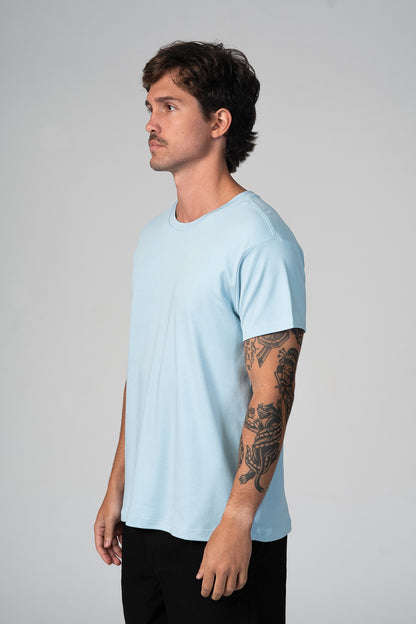 Camiseta Fio Egípcio Azul Claro