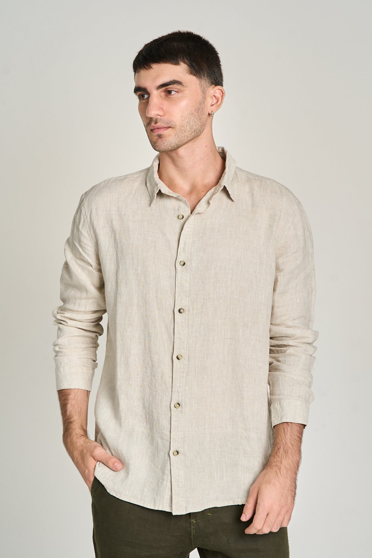 Camisa Puro Linho ML Natural