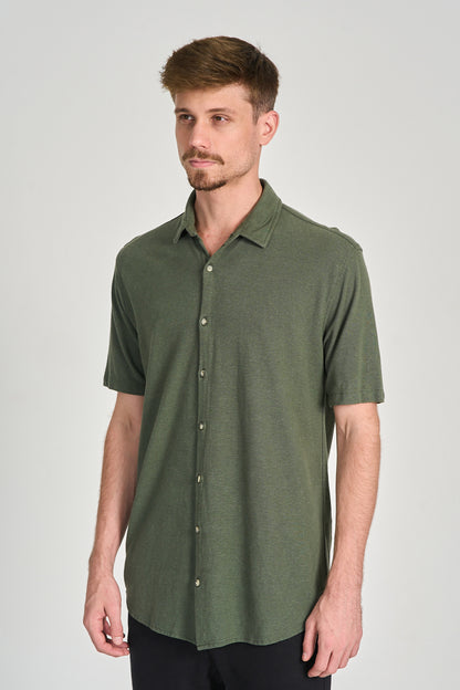 Camisa Cânhamo MC Verde Militar