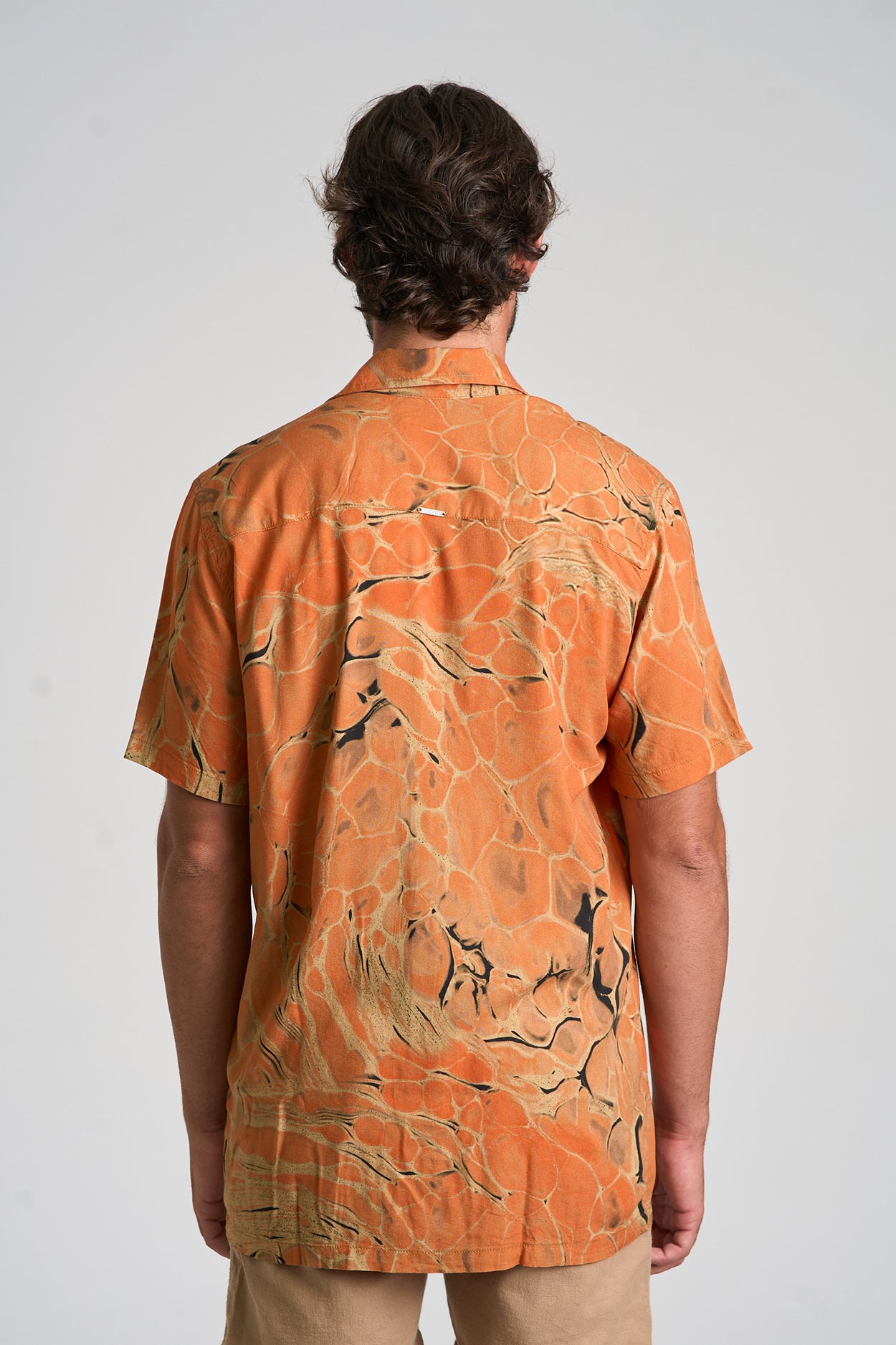 Camisa Fluido Laranja Escuro
