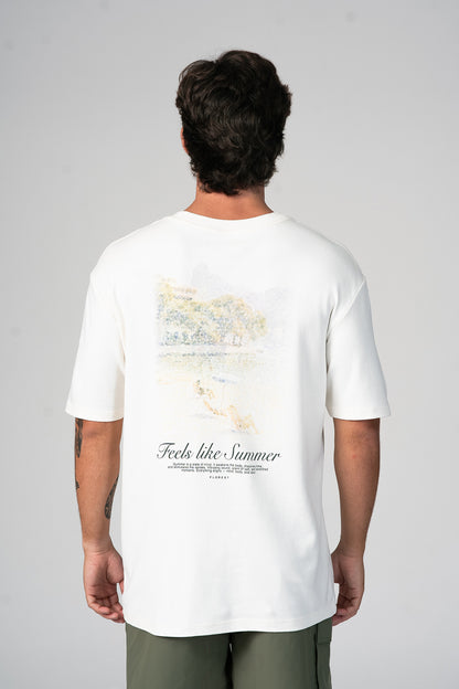 Camiseta Feels Like Summer Oversized Off-White