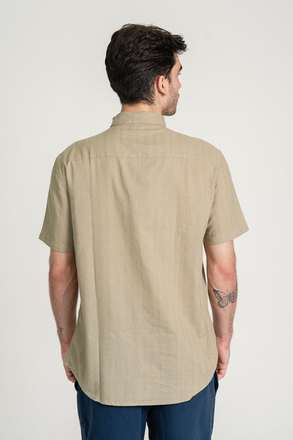 CAMISA LINEN WAY MC Caqui