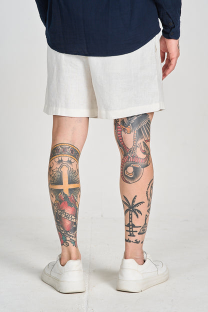 Short Puro Linho Branco