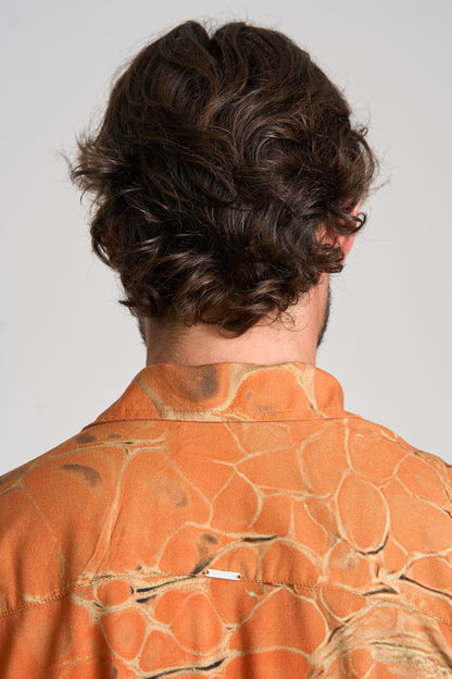 Camisa Fluido Laranja Escuro