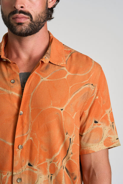 Camisa Fluido Laranja Escuro