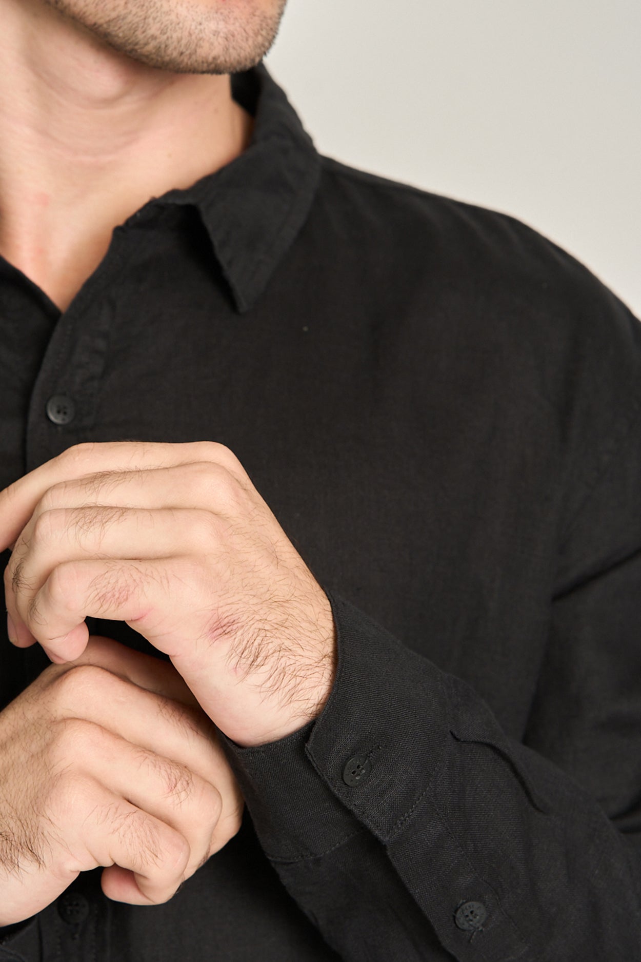 Camisa Puro Linho ML Preto