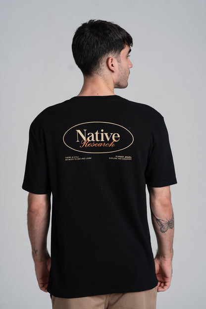 Camiseta Native Research Over Preto