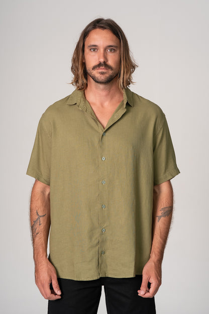 Camisa Satu Linho Verde Folha