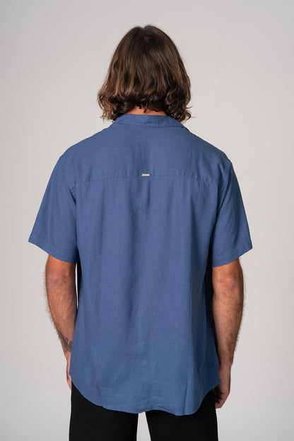 Camisa Satu Linho Azul Denim