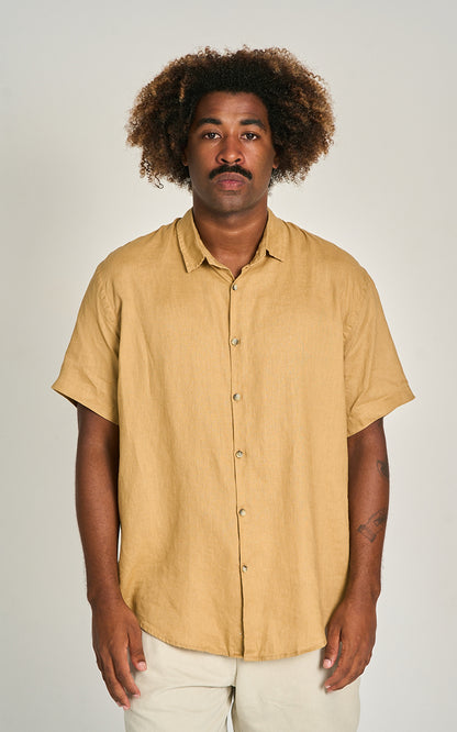 Camisa Puro Linho MC Camelo