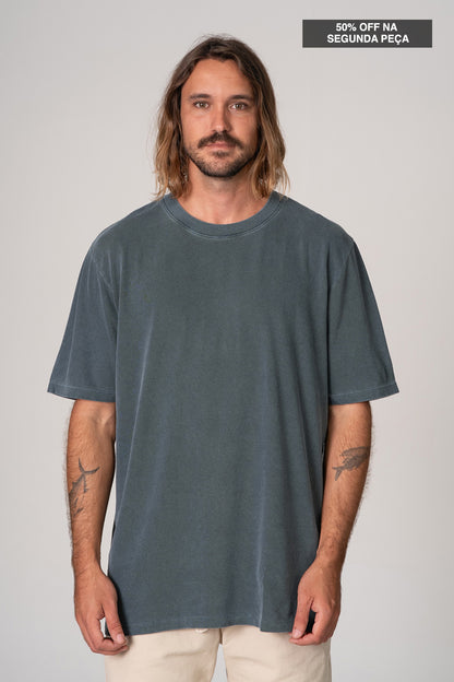 Camiseta Box Classic Oversized Petroleo