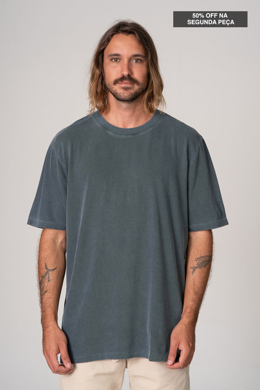 Camiseta Box Classic Oversized Petroleo
