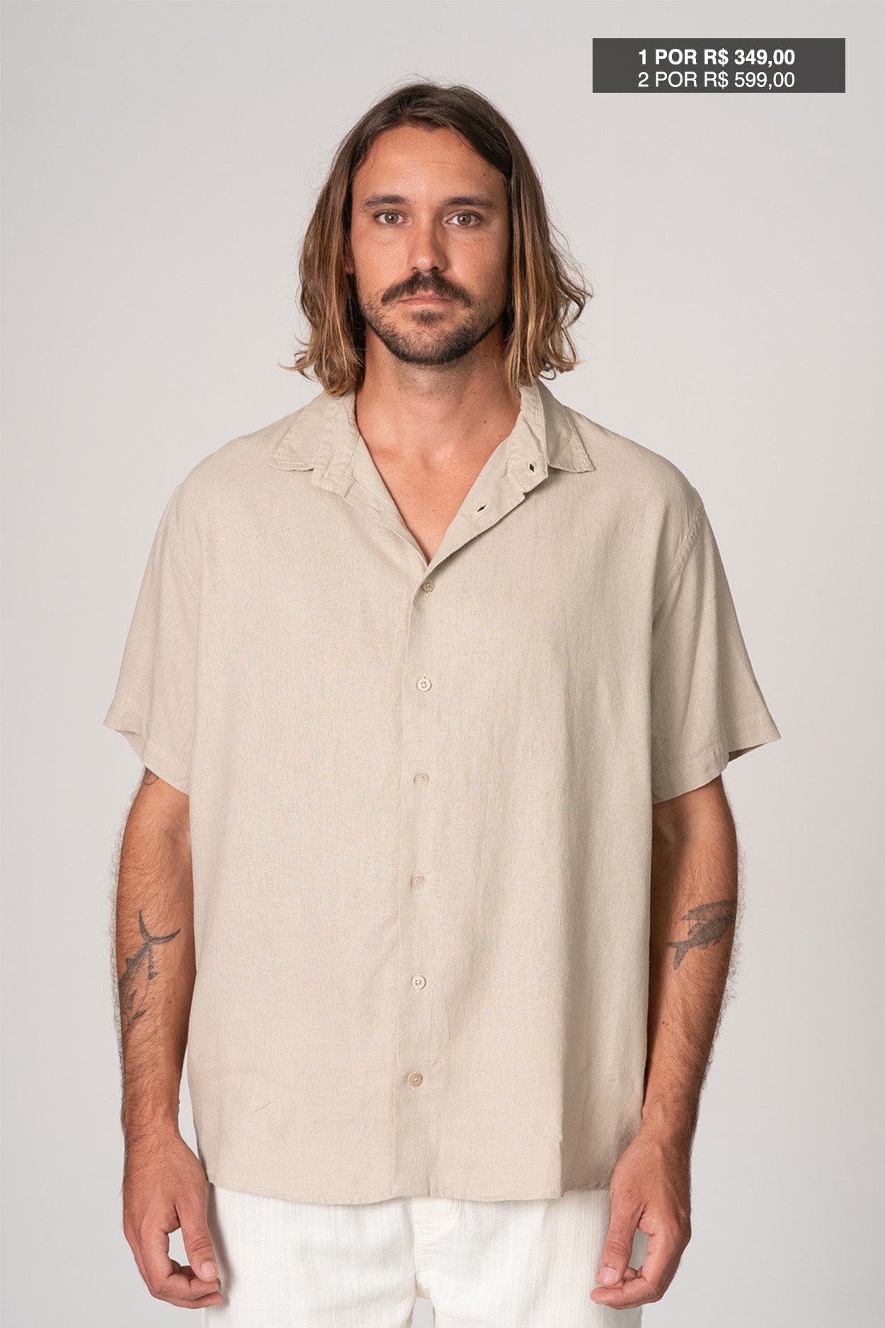 Camisa Satu Linho Caqui